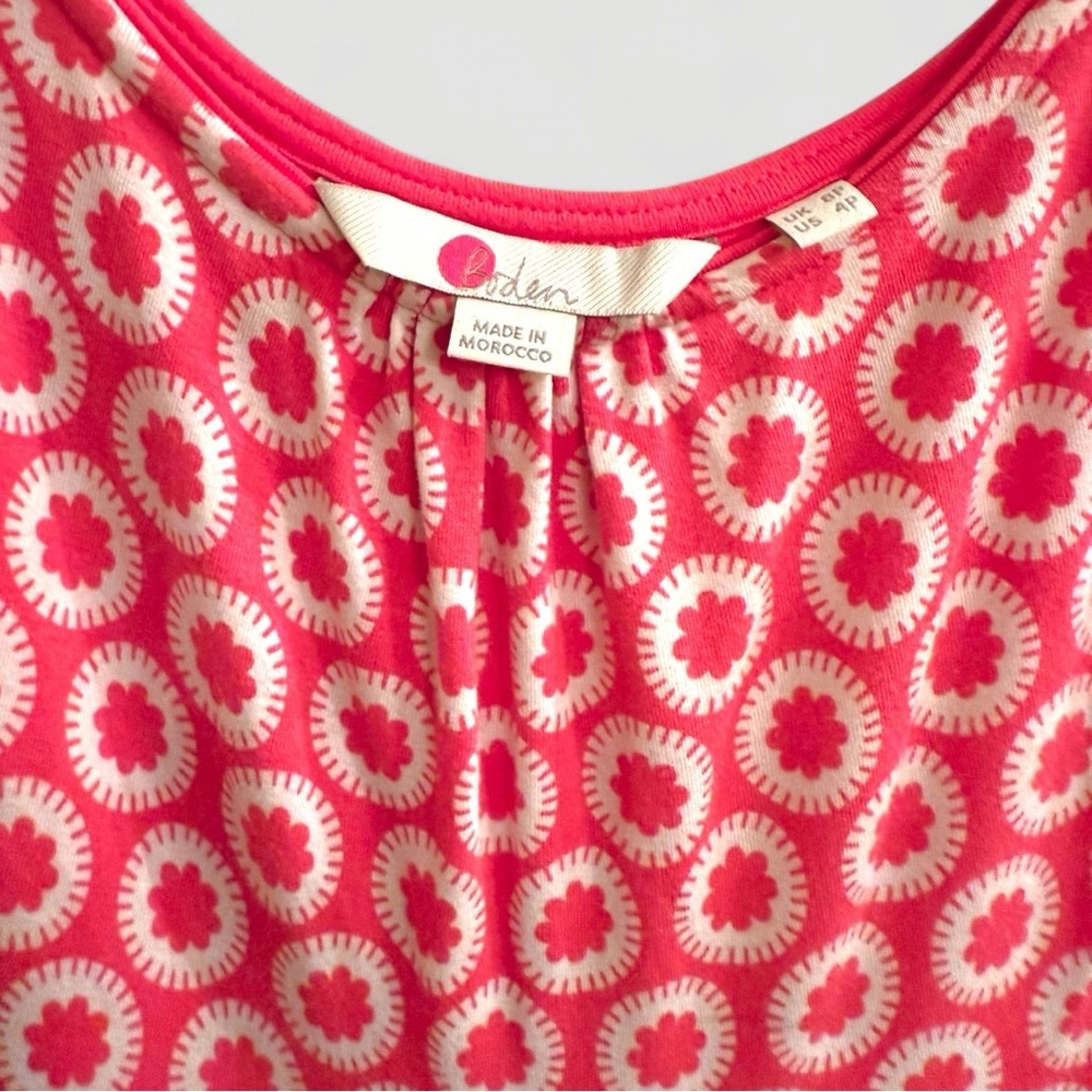 Boden Pink Geo Floral Print Jersey Maxi Dress with Pockets – US Size 4P - Picture 2 of 3